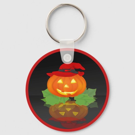 Porte-clés Jack-o'-lantern et sa réflexion - (Recto)