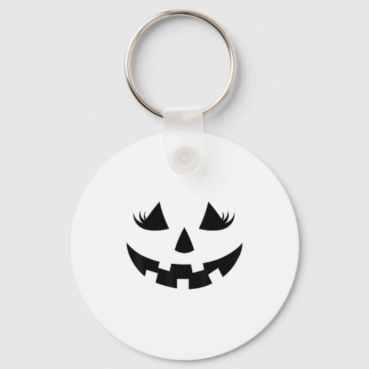 Porte-clés Jack-o'-lantern Face Citrouille Eyelashes Hallowee (Recto)