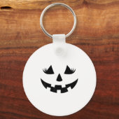 Porte-clés Jack-o'-lantern Face Citrouille Eyelashes Hallowee (Recto)