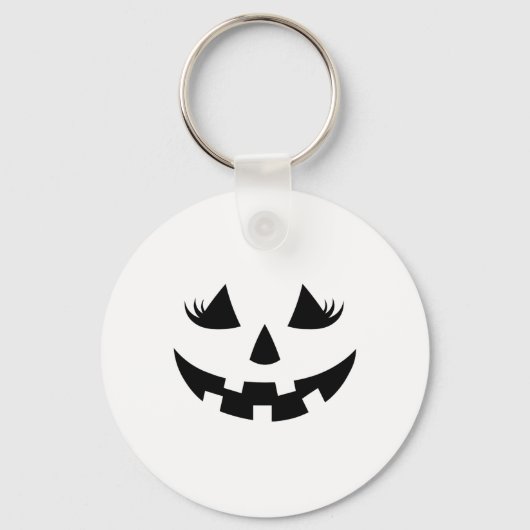 Porte-clés Jack-o'-lantern Face Citrouille Eyelashes Hallowee (Recto)