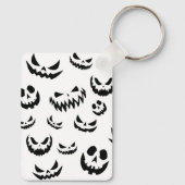 Porte-clés Jack-o'-lantern face Citrouille noir et blanc (Verso)