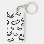 Porte-clés Jack-o'-lantern face Citrouille noir et blanc (Dos)
