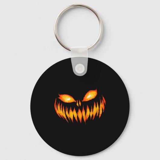 Porte-clés Jack O Lantern Y Carved Pumpkin Face Halloween Cos (Recto)