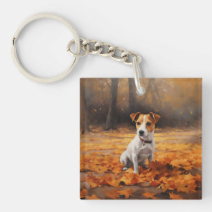 Porte-clés Jack Russell à l'automne Feuilles automne Inspire