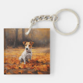 Porte-clés Jack Russell à l'automne Feuilles automne Inspire (Dos)