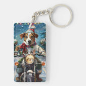 Porte-clés Jack Russell Chien équitation Moto Noël (Dos)