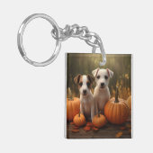 Porte-clés Jack Russell chiot Autumn Delight Pumpkin (Devant gauche)