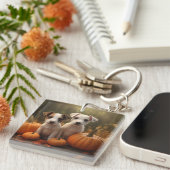 Porte-clés Jack Russell chiot Autumn Delight Pumpkin (Devant Droit)