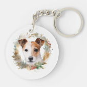 Porte-clés Jack Russell Christmas Wreath Festive Pup (Dos)