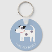Porte-clés Jack Russell Terrier Chien Texte Personnalisé (Recto)