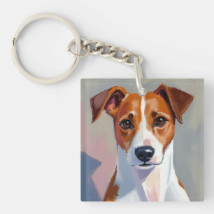 Porte-clés Jack Russell Terrier   Peinture de chien animal de