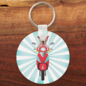 Porte-clés Jack Russell Terrier sur Red Moped (Recto)