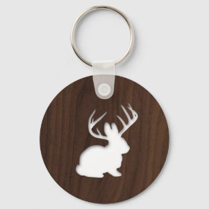 Porte-clés Jackalope sur bois Brown foncé