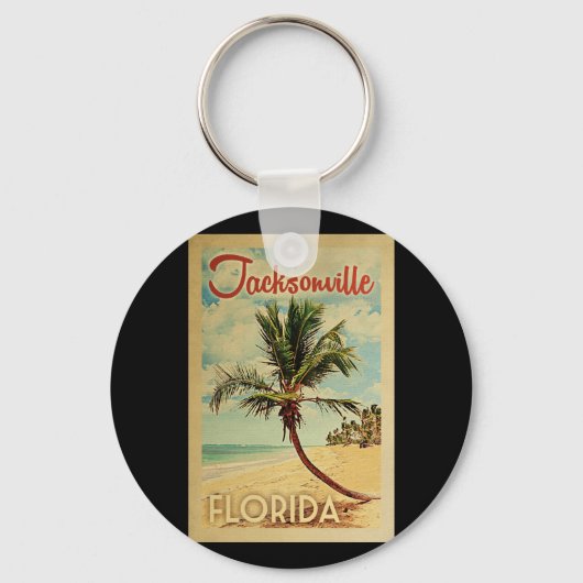 Porte-clés Jacksonville Palm Tree Vintage voyage (Recto)
