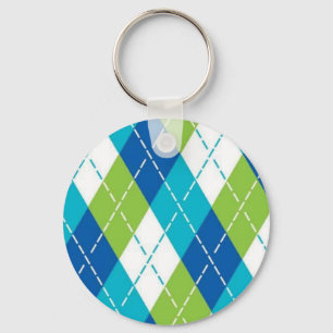 Porte-clés Jacquard bleu et vert