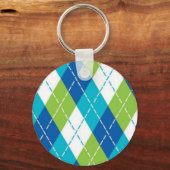 Porte-clés Jacquard bleu et vert (Recto)