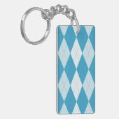 Porte-clés Jacquard bleu Peacock Petite forme diamant (Devant gauche)