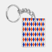 Porte-clés Jacquard orange et bleu diamant (Devant gauche)