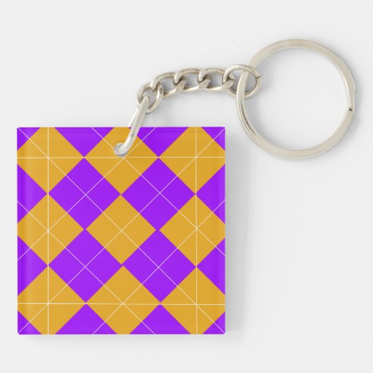 Porte-clés Jacquard pourpre et orange (Dos)