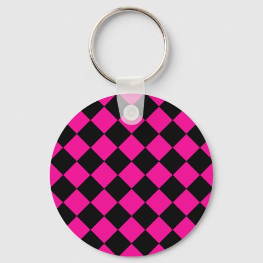 Porte-clés Jacquard rose et noir (Recto)