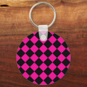 Porte-clés Jacquard rose et noir (Recto)