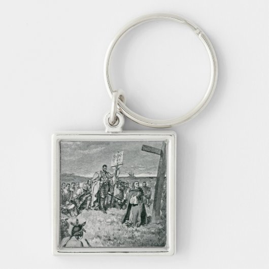 Porte-clés Jacques Cartier installant une croix chez Gaspé (Devant)