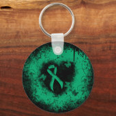 Porte-clés Jade Awareness Ribbon Grunge Coeur (Recto)