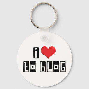 Porte-clés J'adore bloguer avec amour