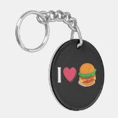 Porte-clés J'adore Burger Cheeseburger Manger Malsain (Devant gauche)
