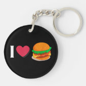 Porte-clés J'adore Burger Cheeseburger Manger Malsain (Dos)