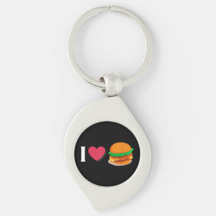 Porte-clés J'adore Burger Cheeseburger Manger Malsain 