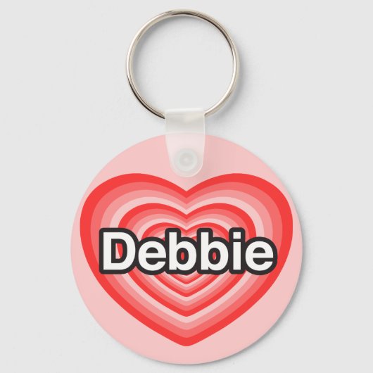 Porte-clés J'adore Debbie. Je t'aime Debbie. Cœur (Recto)