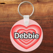 Porte-clés J'adore Debbie. Je t'aime Debbie. Cœur (Recto)