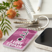 Porte-clés j'adore jouer au porte - clé de squash avec l'impr (Devant droit)