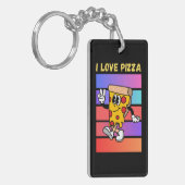 Porte-clés J'adore la pizza. (Devant gauche)
