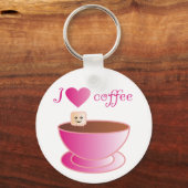 Porte-clés J'adore le café (Recto)