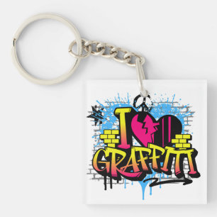 Porte-clés J'adore le graffiti – L'art de rue urbain