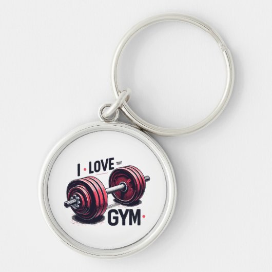 Porte-clés J'adore le gymnase (Devant)