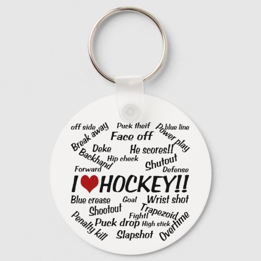 Porte-clés J'adore le hockey (Recto)