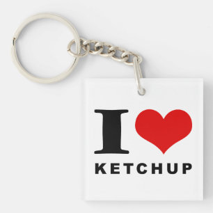 Porte-clés J'adore le ketchup