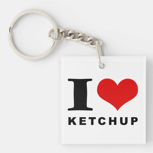 Porte-clés J'adore le ketchup (Devant)