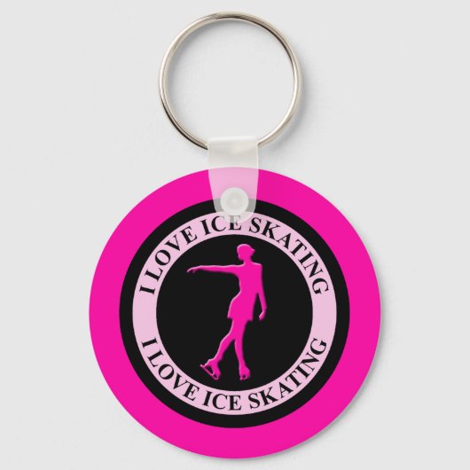 PORTE-CLÉS J'ADORE LE PATINAGE GLACE (Recto)