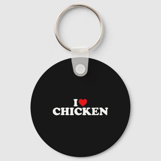Porte-clés J'adore le poulet - Cœur (Recto)
