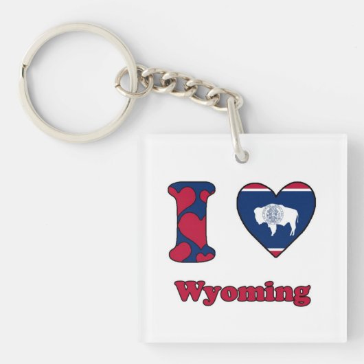 Porte-clés J'adore le Wyoming (Devant)