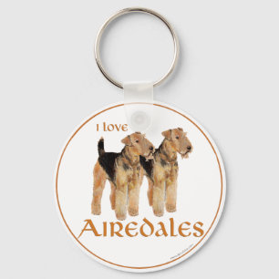 Porte-clés J'adore les Airedales