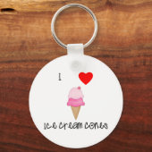 Porte-clés J'adore les cônes de crème glacée (Recto)