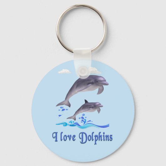 Porte-clés J'adore les dauphins (Recto)