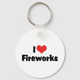 Porte-clés J'adore les feux d'artifice