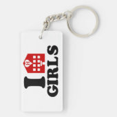 Porte-clés J'adore les filles d'hôtel (Dos)