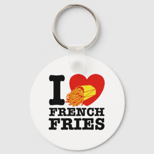 Porte-clés J'adore les frites françaises